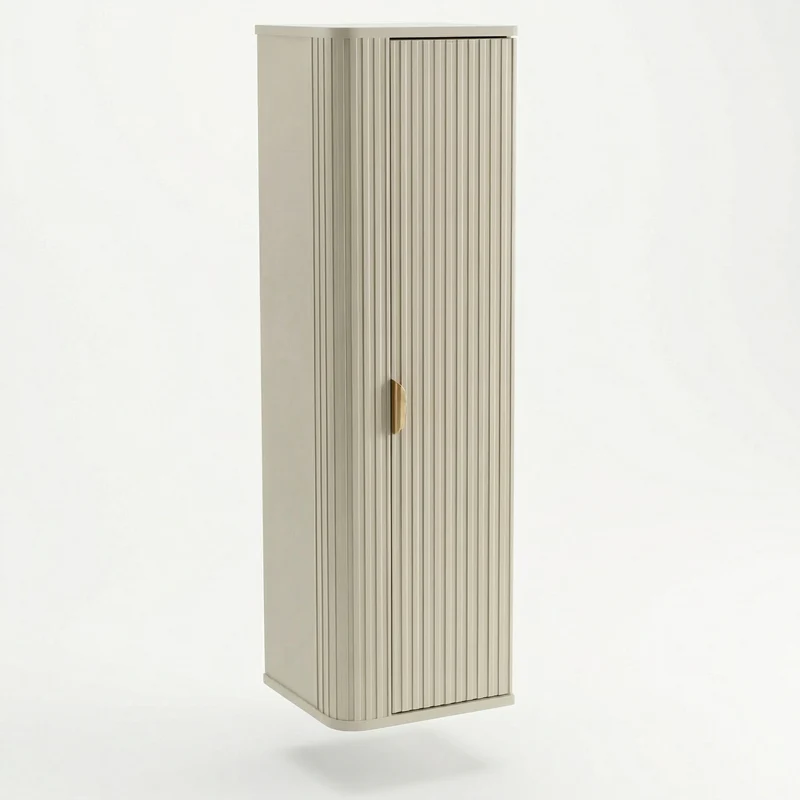 Bad Hochschrank 130 cm abgerundet Selvea - Kaschmir