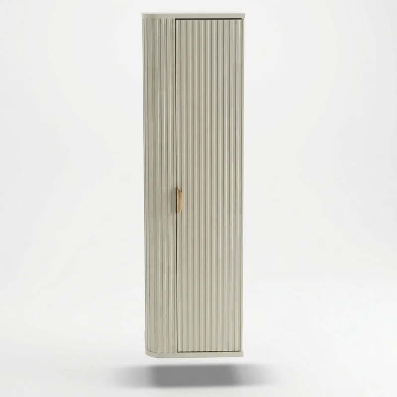Bad Hochschrank 130 cm abgerundet Selvea - Kaschmir