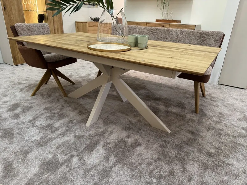Esstisch ausziehbar Eiche massiv, Tisch ausziehbar Eiche,, ausziehbarer Tisch Eiche, Länge 200-285 cm