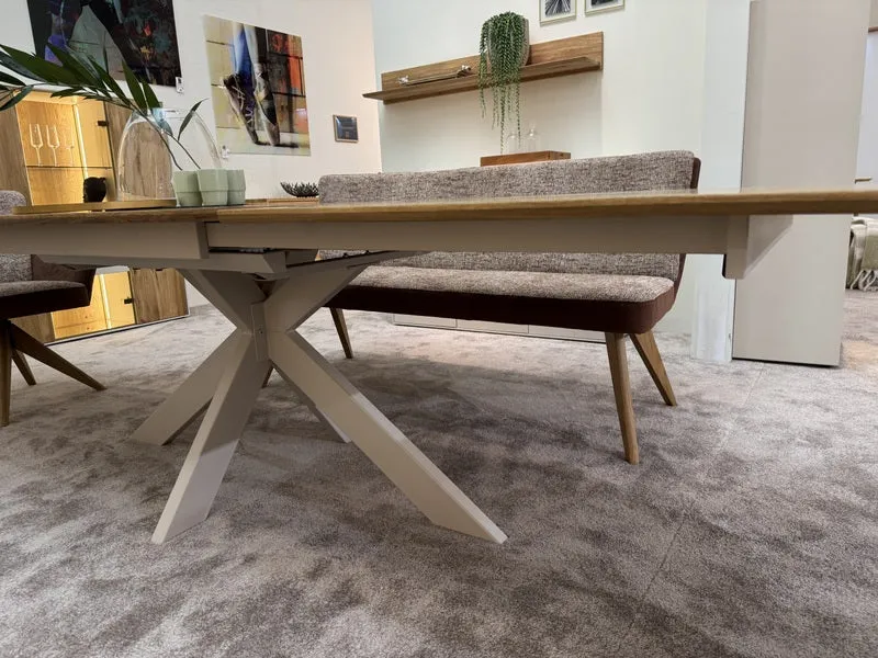 Esstisch ausziehbar Eiche massiv, Tisch ausziehbar Eiche,, ausziehbarer Tisch Eiche, Länge 200-285 cm