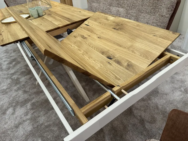 Esstisch ausziehbar Eiche massiv, Tisch ausziehbar Eiche,, ausziehbarer Tisch Eiche, Länge 200-285 cm
