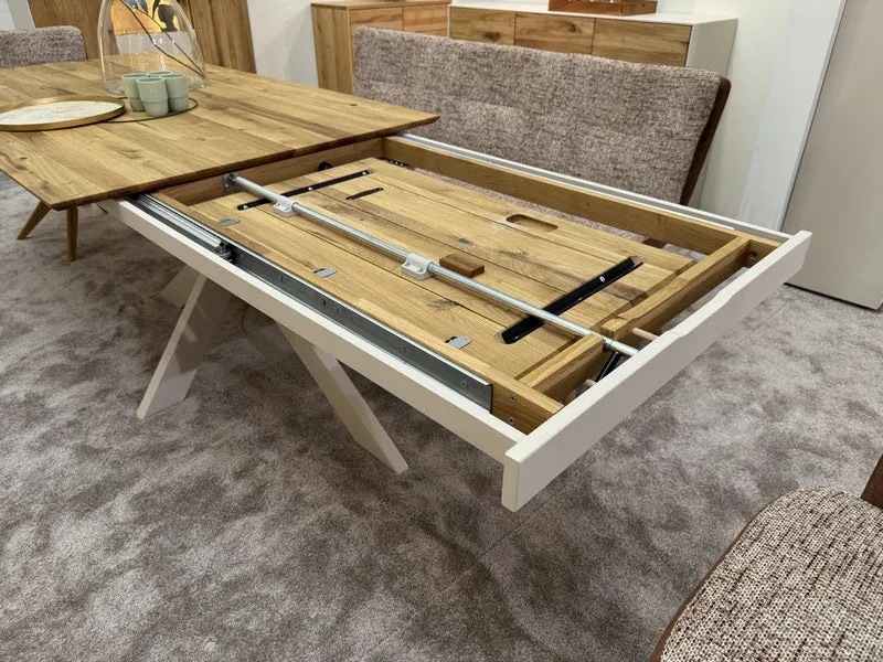 Esstisch ausziehbar Eiche massiv, Tisch ausziehbar Eiche,, ausziehbarer Tisch Eiche, Länge 200-285 cm