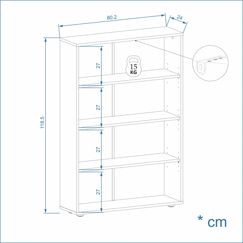 Bookcase Lumo 80-4F