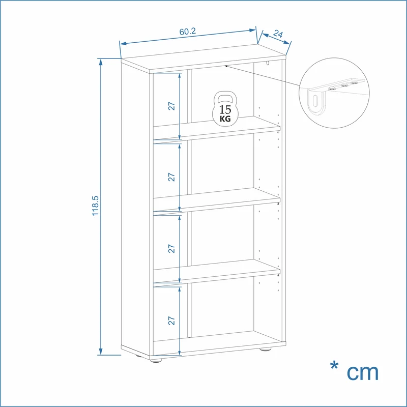 Bookcase Lumo 60-4F