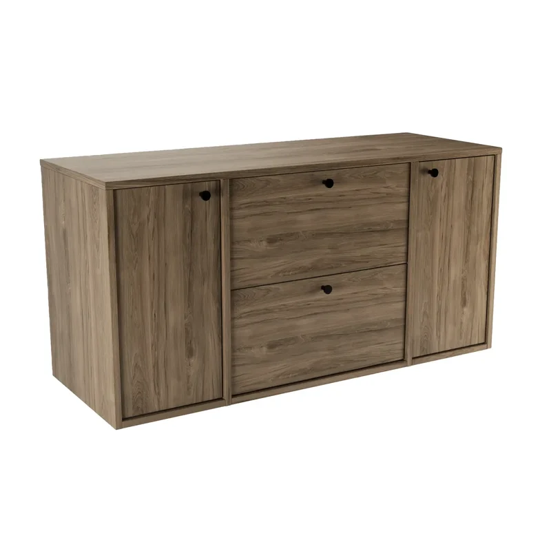 Waschtischunterschrank 120 cm mit 2 Türen und 2 Schubladen Belino - Walnuss Dunkel