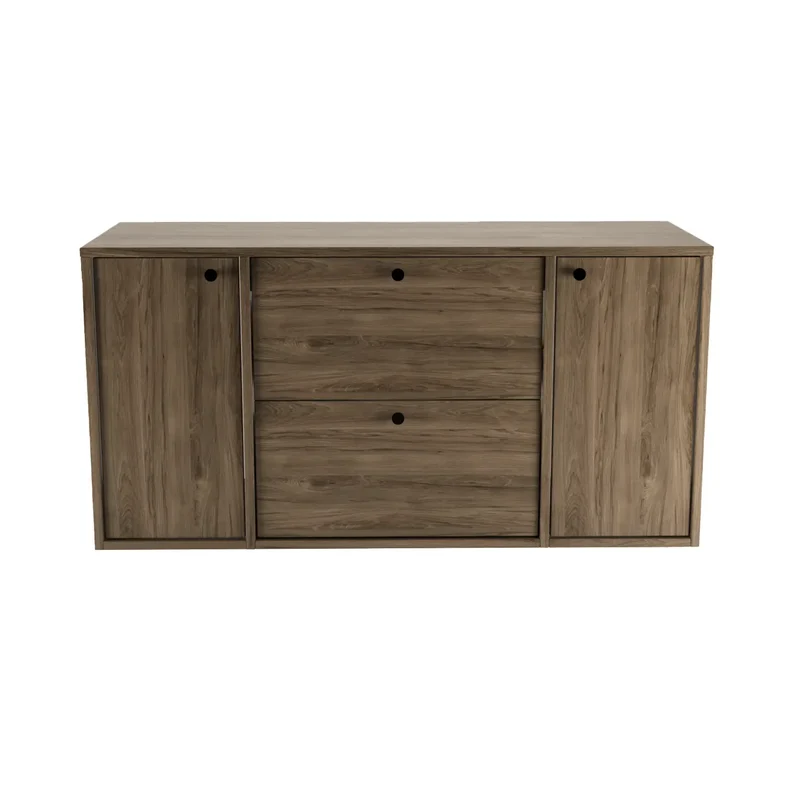 Waschtischunterschrank 120 cm mit 2 Türen und 2 Schubladen Belino - Walnuss Dunkel