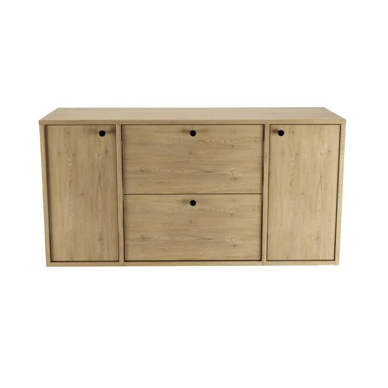 Waschtischunterschrank 120 cm mit 2 Türen und 2 Schubladen Belino - Eiche Cremona