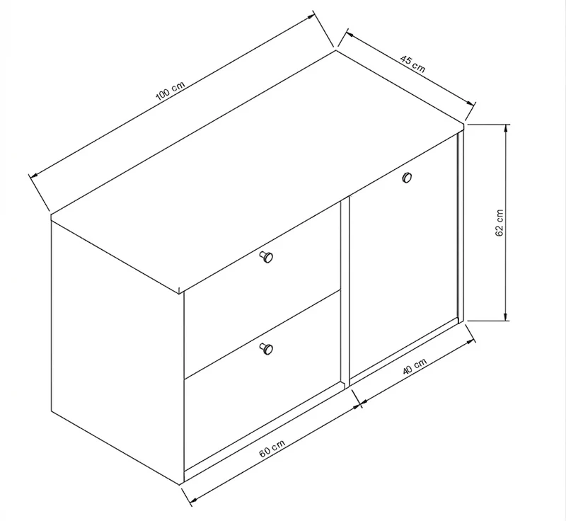 Waschtischunterschrank 100 cm mit Wäschekorb Belino - Kaschmir