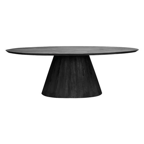 Esstisch schwarz oval, Tisch oval schwarz, Länge 220 cm