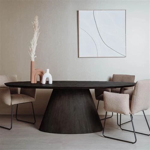 Esstisch schwarz oval, Tisch oval schwarz, Länge 240 cm