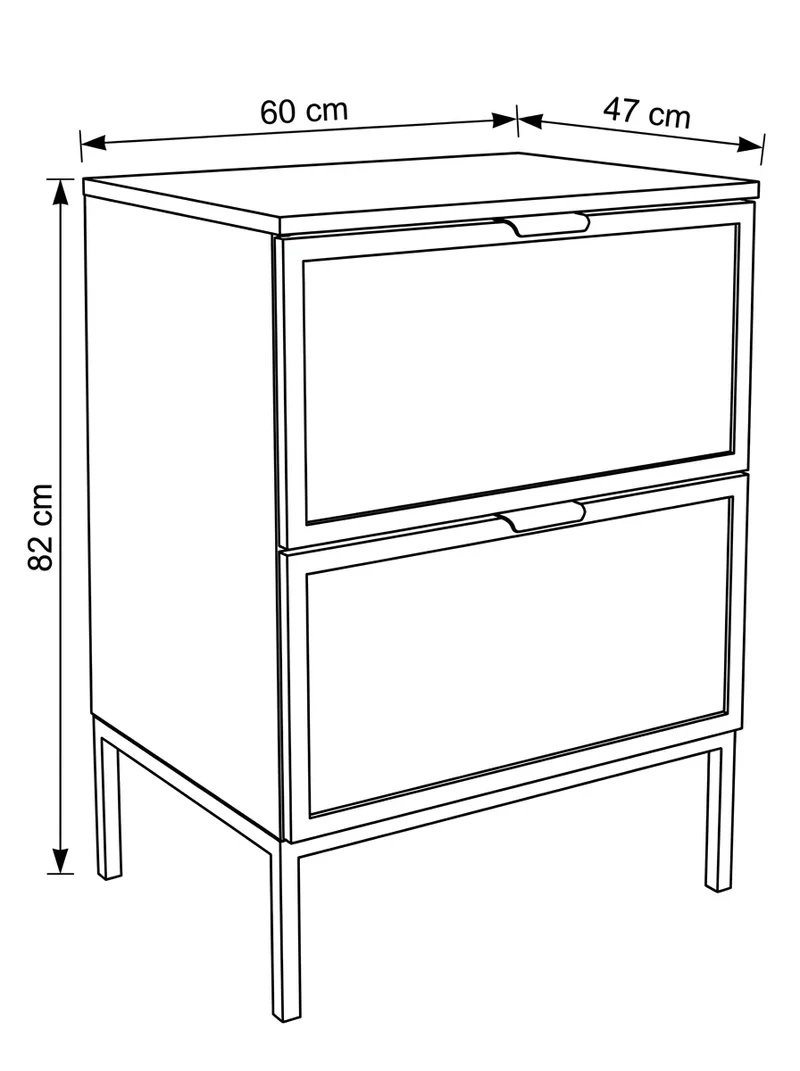 Waschtischunterschrank 60 cm auf einem Metallgestell Roma - Kaschmir