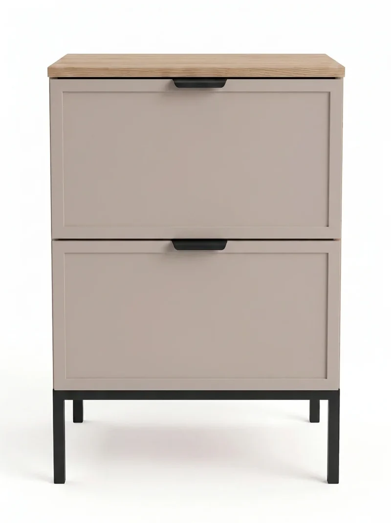 Waschtischunterschrank 60 cm auf einem Metallgestell Roma - Kaschmir/Eiche Cremona