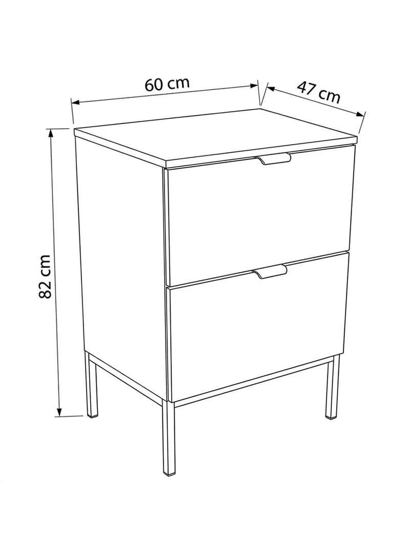 Waschtischunterschrank 60 cm auf einem Metallgestell Orio - Weiß/Eiche artisan