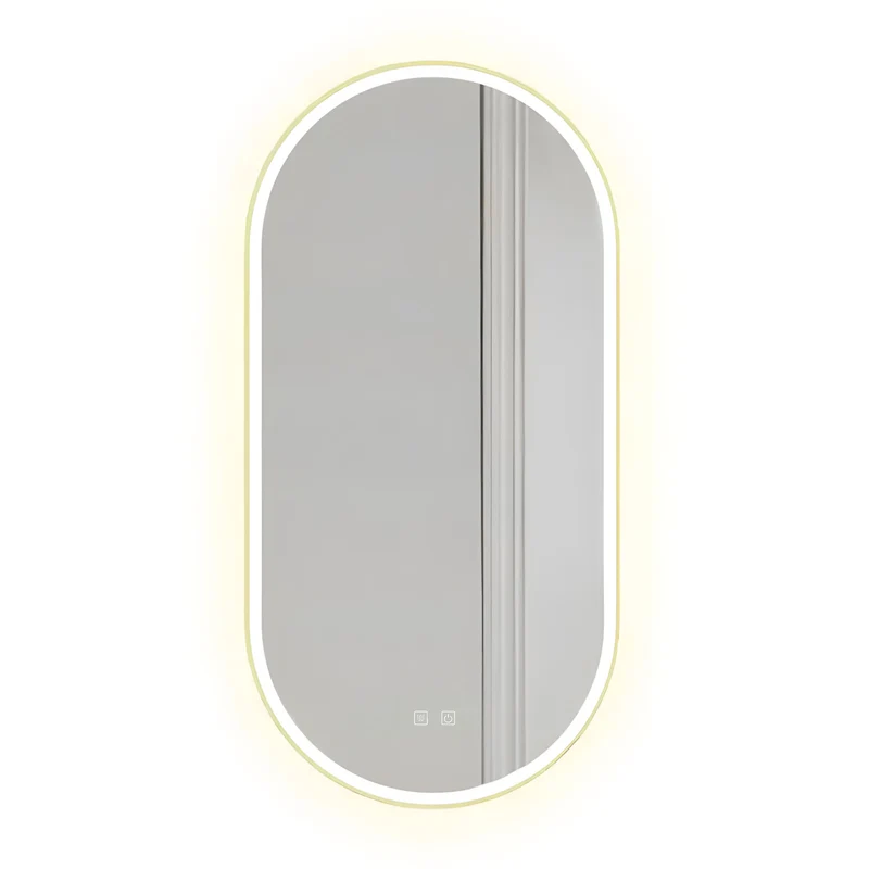 LED-Wandspiegel OVL 50x100 cm - Gold
