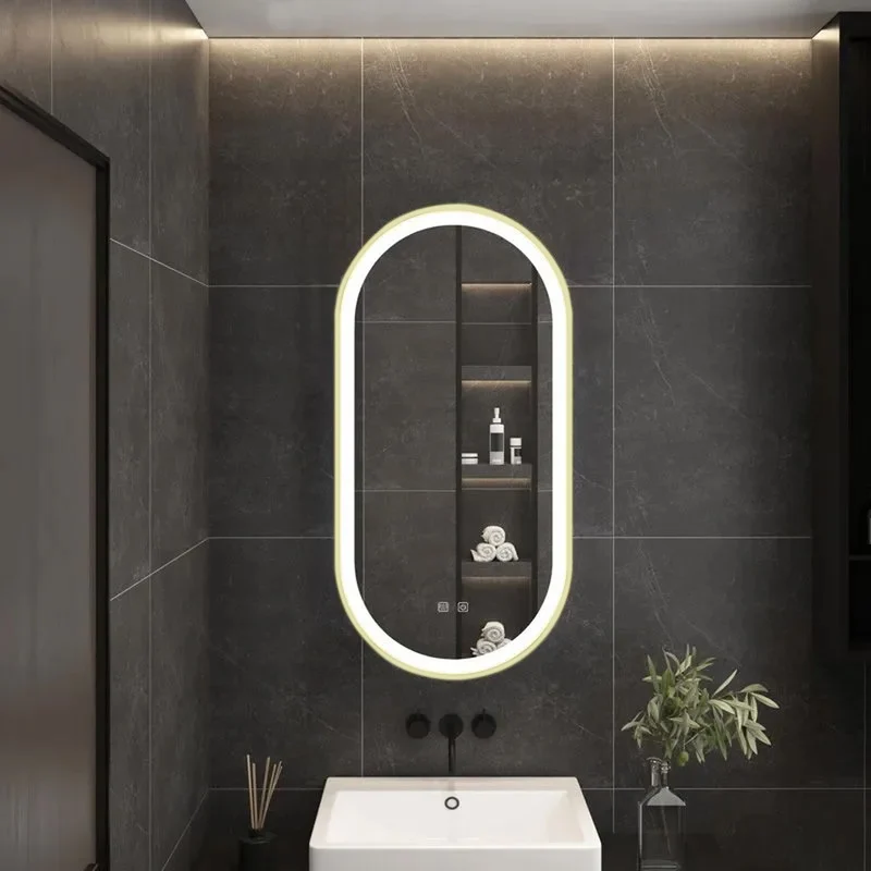 LED-Wandspiegel OVL 50x100 cm - Gold
