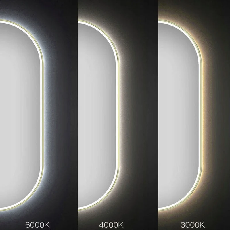 LED-Wandspiegel OVL 50x100 cm - Gold