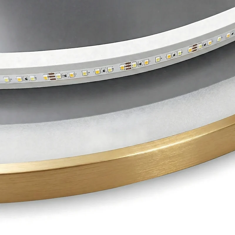 LED-Wandspiegel MMJ gebürstetes Gold - 70 cm