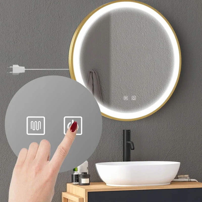 LED-Wandspiegel MMJ gebürstetes Gold - 50 cm