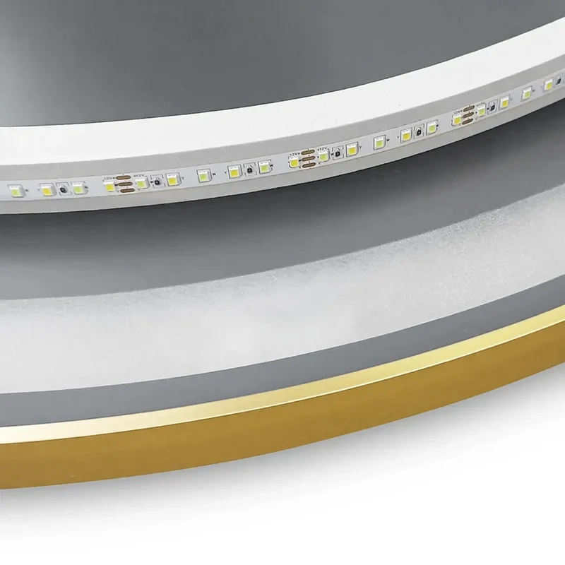 LED-Wandspiegel MMJ gebürstetes Gold - 50 cm