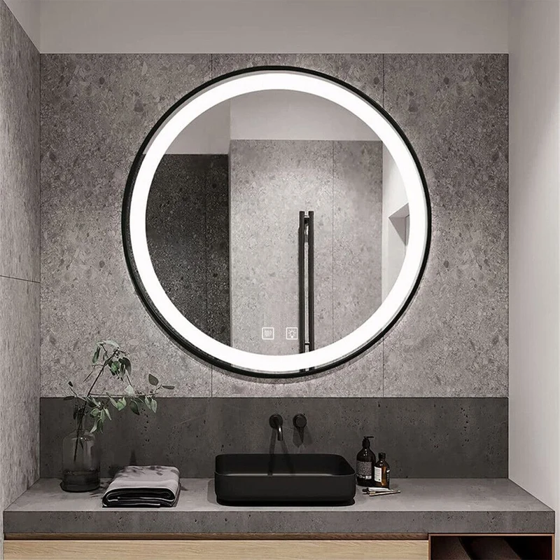 LED-Wandspiegel MMJ 70 cm - Schwarz