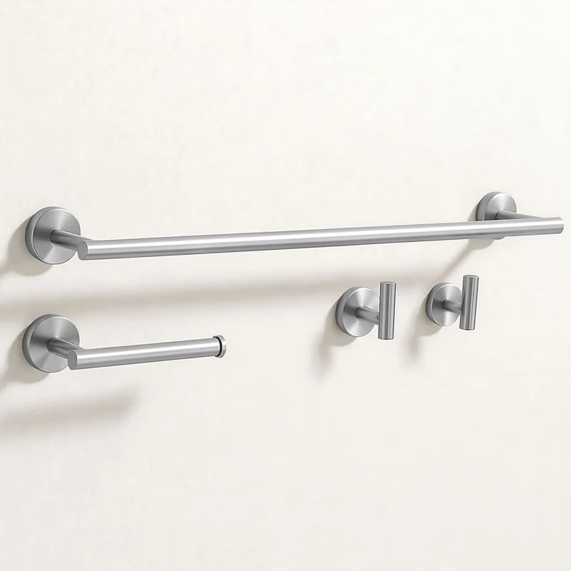 Badezimmer-Haken-Set Ari - gebürstetes Nickel