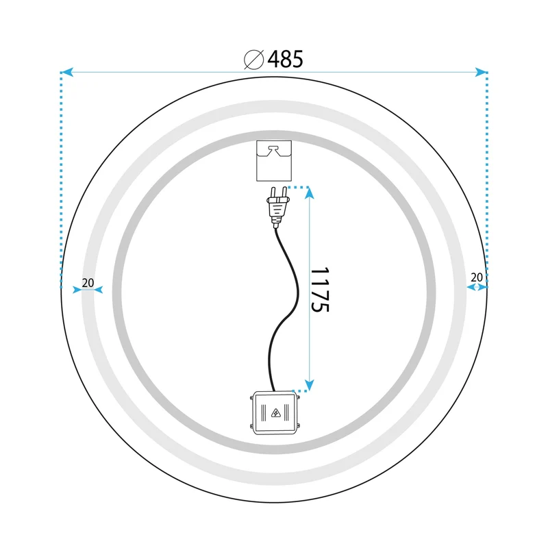 LED-Wandspiegel BAS - 50 cm
