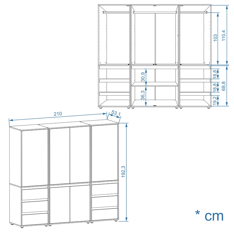 Wardrobe CUBE 210