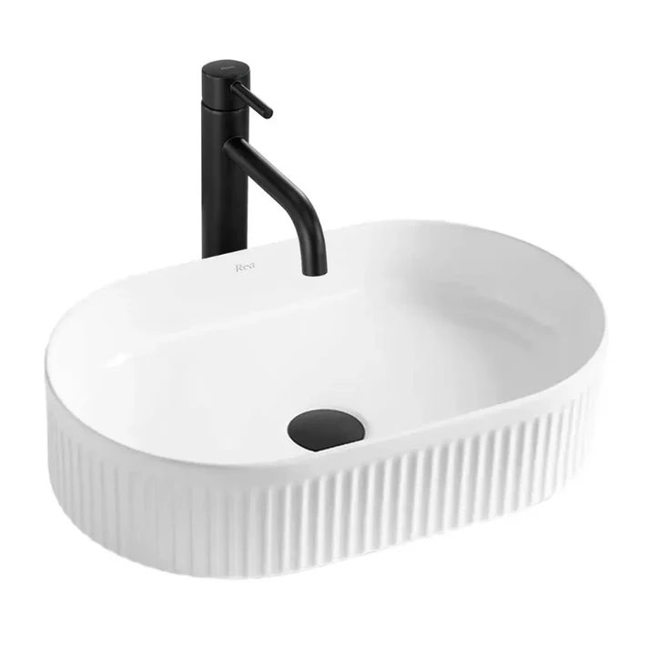 Badmöbel-Set: 80 cm Waschtischunterschrank mit Waschbecken Orio - Kaschmir/Eiche artisan