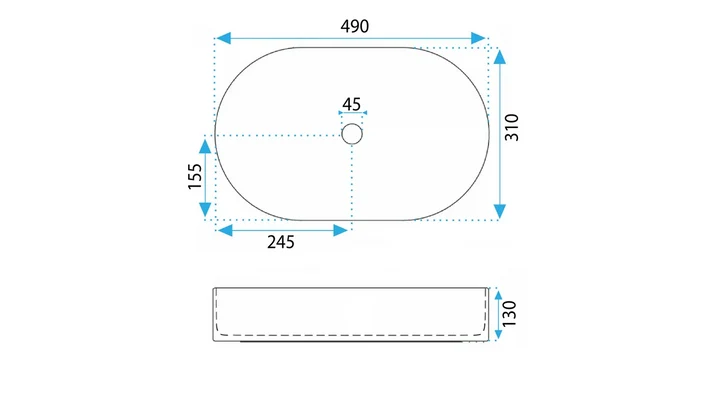 Badmöbel-Set: 80 cm Waschtischunterschrank mit Waschbecken Orio - Kaschmir/Eiche artisan