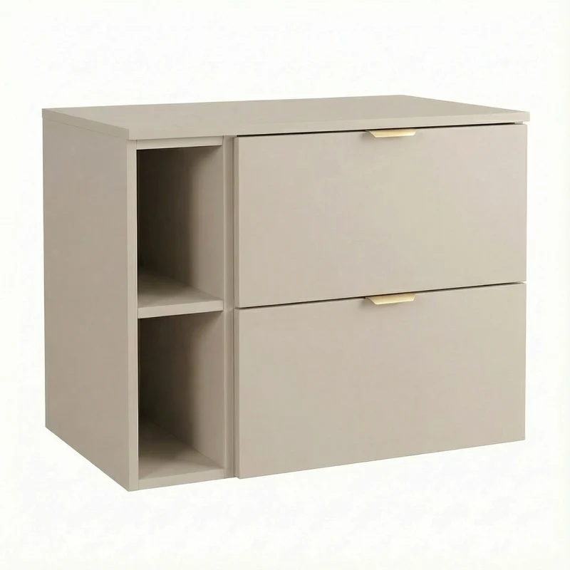 Waschtischunterschrank 80 cm mit Regal Orio - Kaschmir