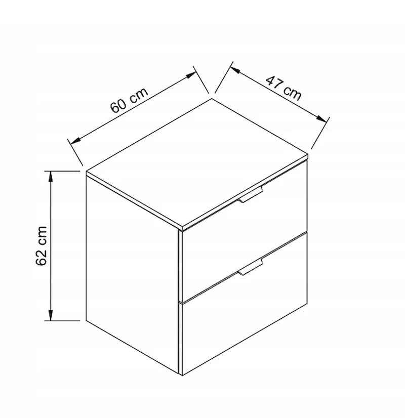 Waschtischunterschrank mit 2 Schubladen 60 cm Orio - Kaschmir