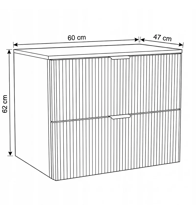 Waschtischunterschrank mit 2 Schubladen 60 cm Willy - Kaschmir