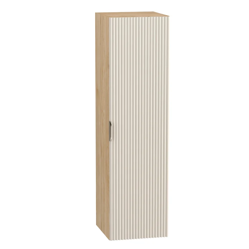 Badmöbel-Set: 80 cm Schrank und Bad Hochschrank Willy - Kaschmir/Walnuss