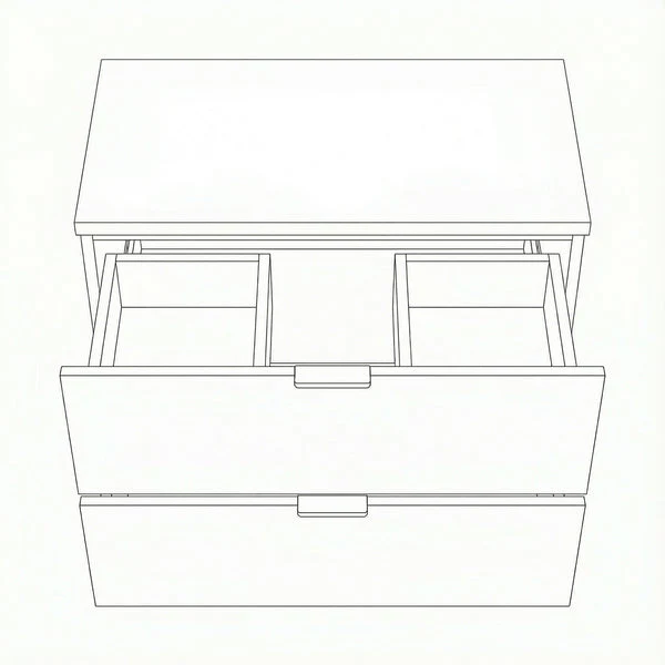 Waschtischunterschrank mit 2 Schubladen 80 cm, ohne Oberteil Orio - Weiß/Eiche artisan