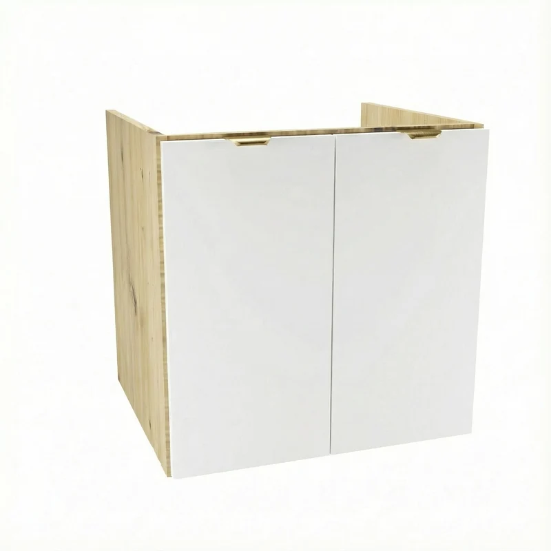 Waschtischunterschrank 60 cm mit Türen, ohne Oberteil Orio - Weiß/Eiche Artisan