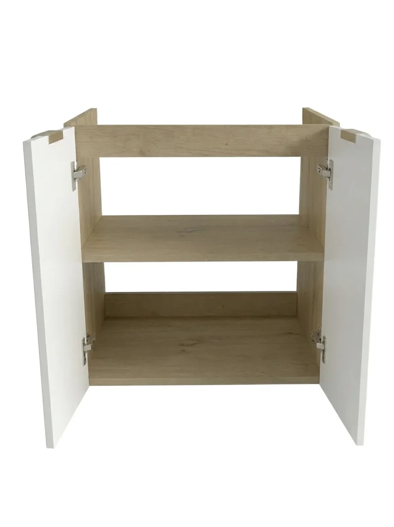 Waschtischunterschrank 60 cm mit Türen, ohne Oberteil Orio - Weiß/Eiche Artisan