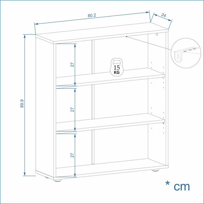 Bookcase Lumo 80-3F