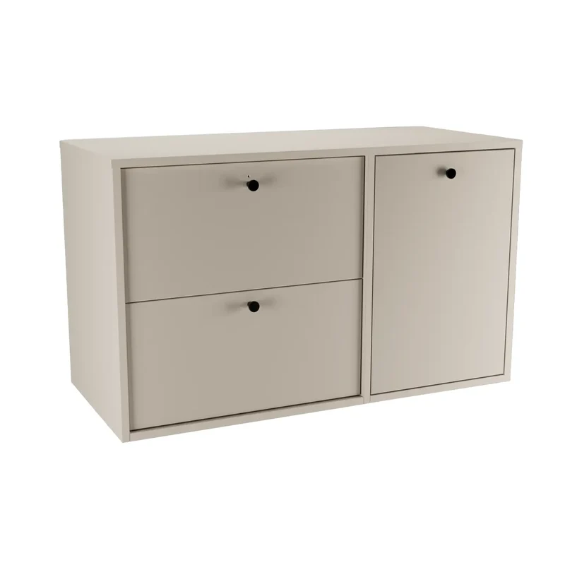 Waschtischunterschrank 100 cm mit Wäschekorb Belino - Kaschmir