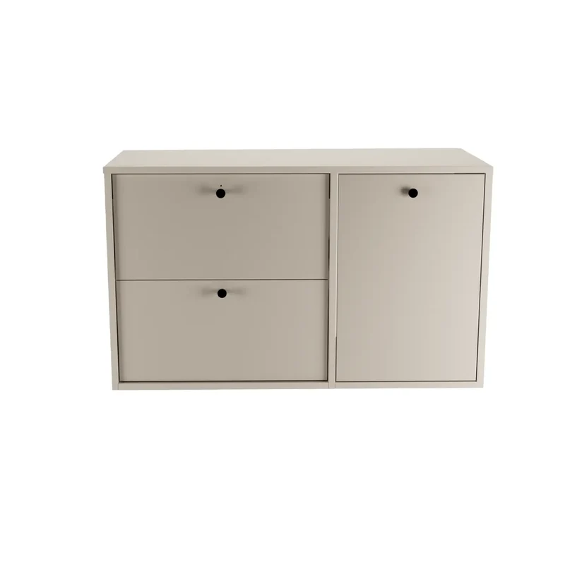 Waschtischunterschrank 100 cm mit Wäschekorb Belino - Kaschmir