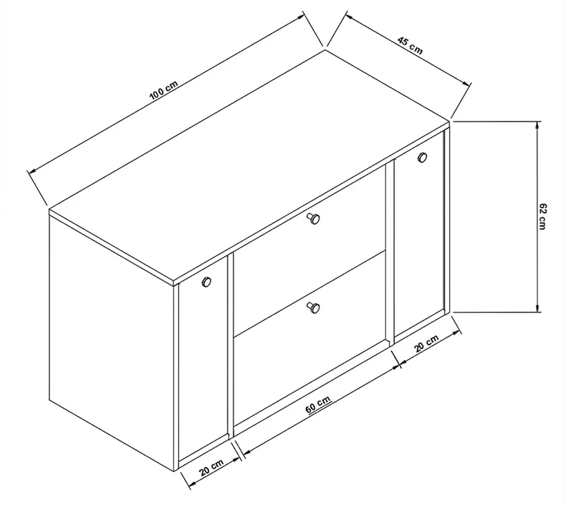 Waschtischunterschrank 100 cm mit 2 Regal, glatte Fronten Belino - Kaschmir/Marmor Schwarz