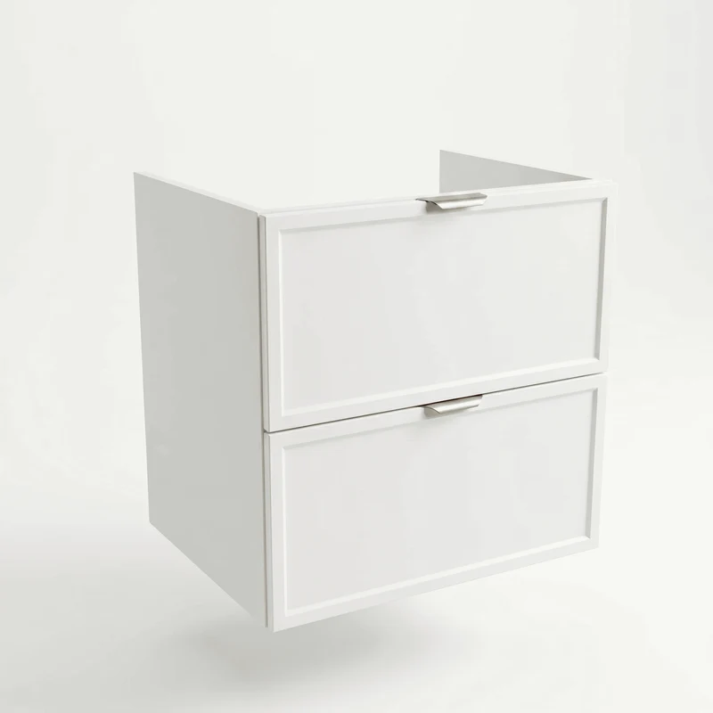 Waschtischunterschrank 60 cm mit 2 Schubladen, ohne Oberteil Roma - Weiß