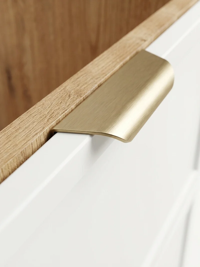 Waschtischunterschrank 80 cm mit 2 Schubladen, ohne Oberteil Roma - Weiß/Eiche Cremona