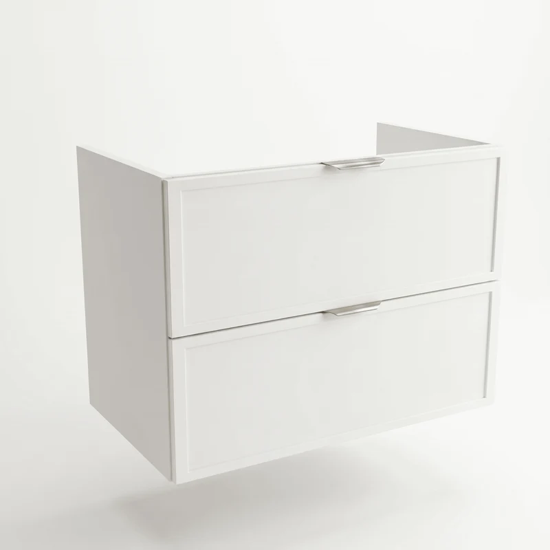 Waschtischunterschrank 80 cm mit 2 Schubladen, ohne Oberteil Roma - Weiß