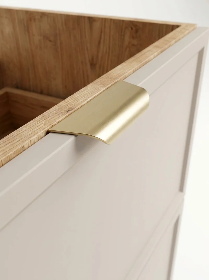 Waschtischunterschrank 80 cm mit 2 Schubladen, ohne Oberteil Roma - Kaschmir/Eiche Cremona