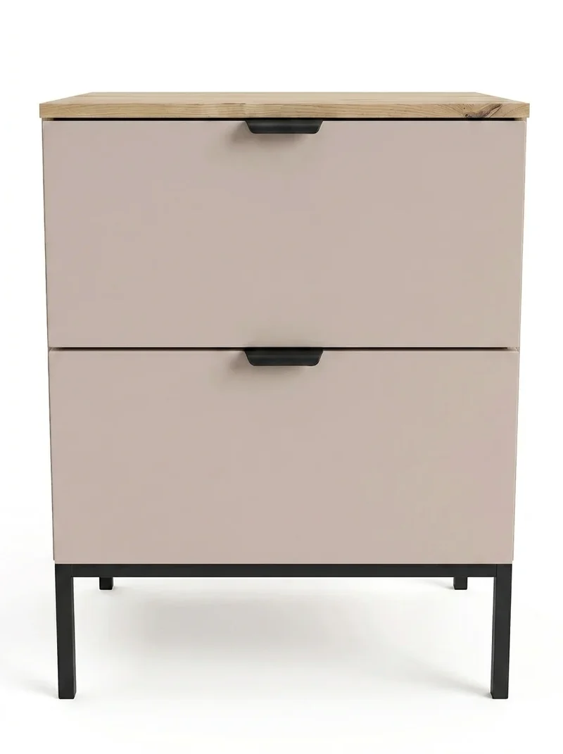 Waschtischunterschrank 60 cm auf einem Metallgestell Orio - Kaschmir/Eiche artisan
