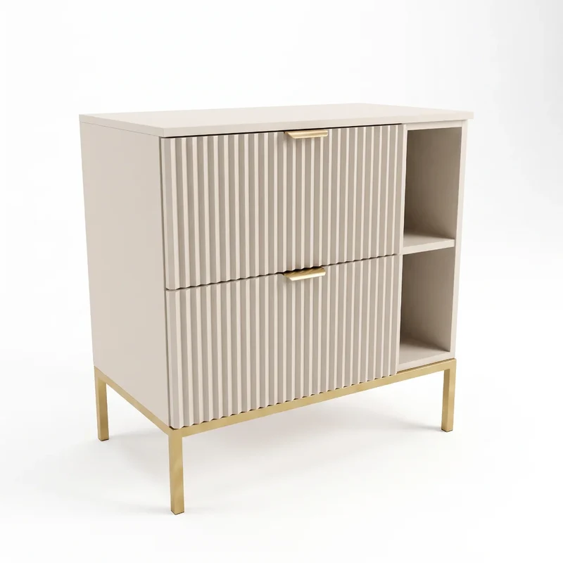 Waschtischunterschrank mit Regal 80 cm auf einem Metallgestell Willy - Kaschmir