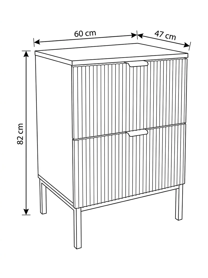 Waschtischunterschrank 60 cm auf einem Metallgestell Willy - Weiß