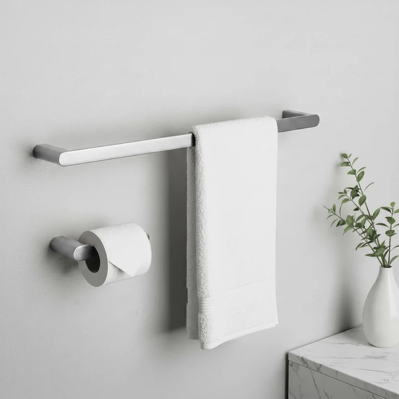 Badezimmer-Haken-Set Mati - gebürstetes Nickel