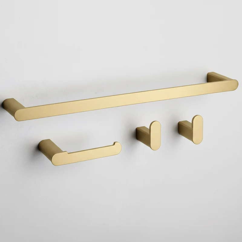 Badezimmer-Haken-Set Mati - gebürstetes Gold