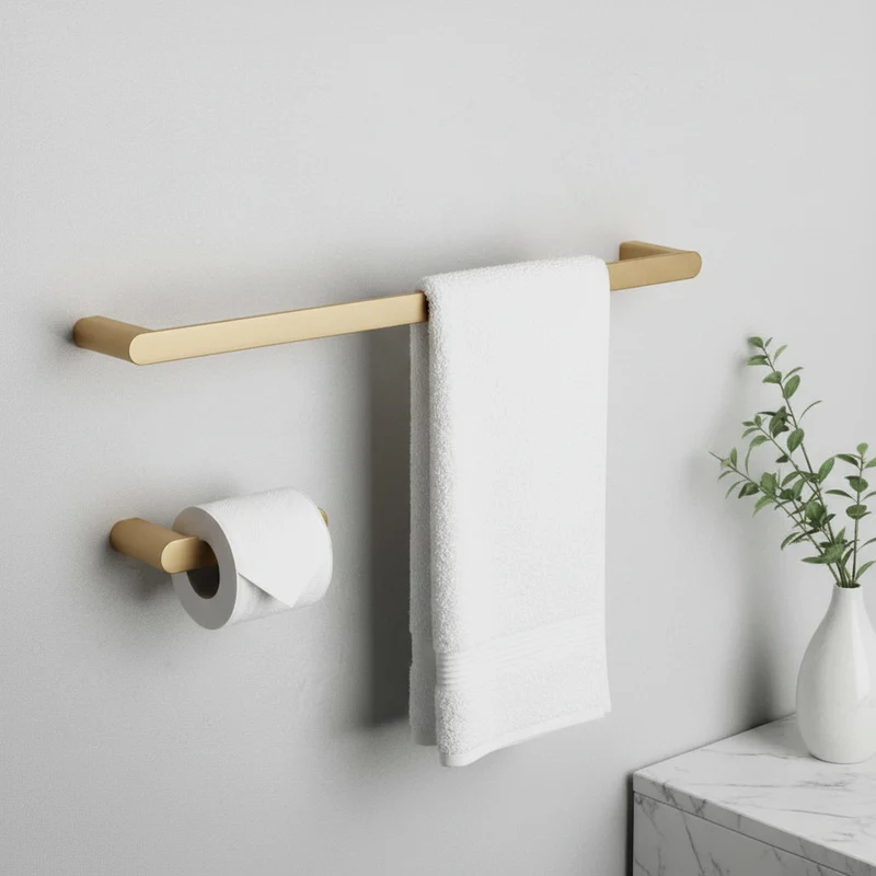 Badezimmer-Haken-Set Mati - gebürstetes Gold